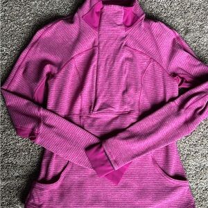 Lululemon Base Runner 1/2 Zip Pullover Jacket Raspberry Pique Pink Size 10